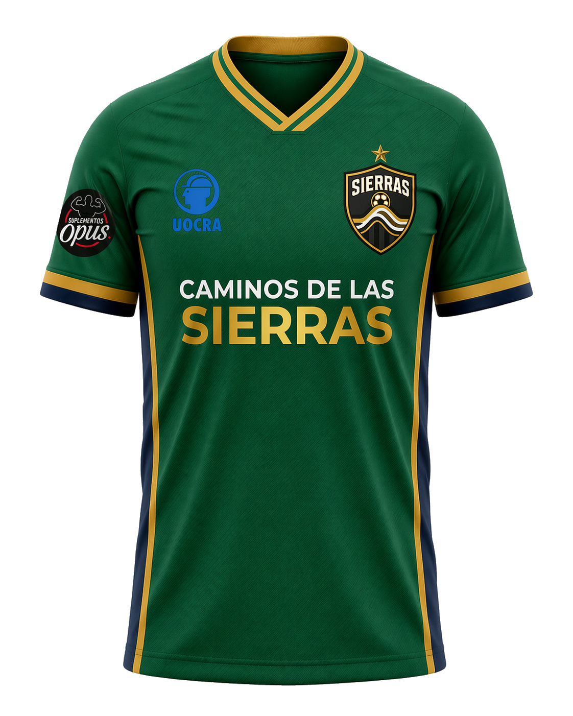 Camiseta frontal de la propuesta Caminos de las Sierras FC