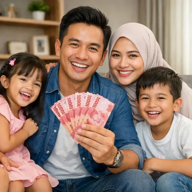Keluarga bahagia di rumah