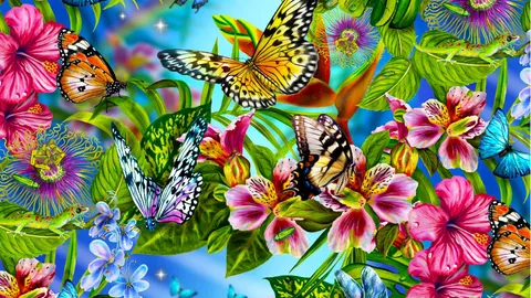 Butterflies and flowers HD wallpaper. HD Latest