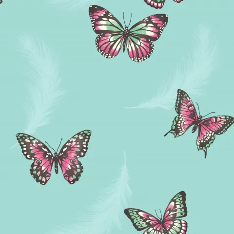 GIRLS BEDROOM BUTTERFLY WALLPAPER IN PINK, WHITE, TEAL   MORE! NEW