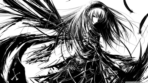 Girl Manga BW ❤ 4K HD Desktop Wallpaper for 4K Ultra HD TV • Tablet