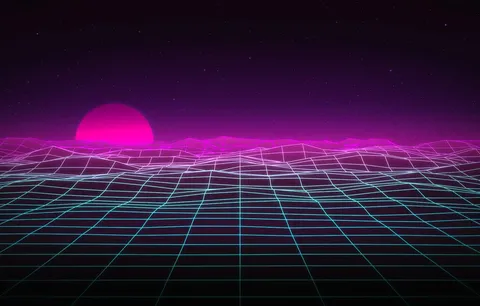 Wallpaper The sun, Music, Space, Background, Neon, 80's, Synth