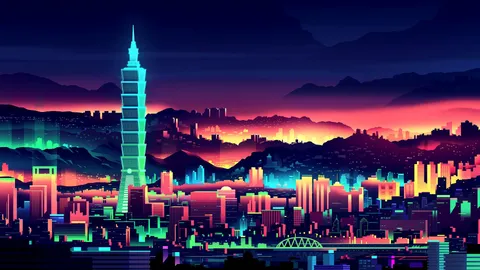 Picture Synthwave by Romain Trystram Night Skyscrapers 3840x2160