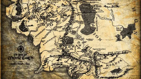 middle earth map the lord of the rings wallpaper and background