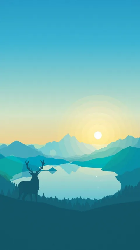Wallpaper flat, forest, deer, 4k, 5k, iphone