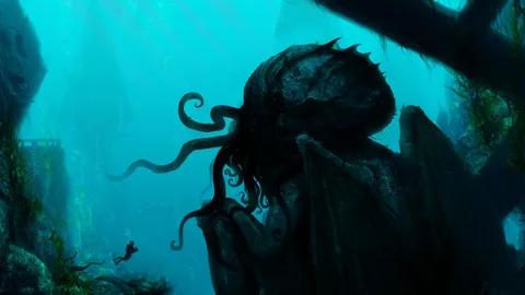 Cthulhu fantasy art artwork underwater wallpaperx2160
