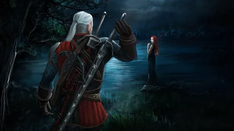 Wallpaper The Witcher 3: Wild Hunt Swords Geralt of Rivia 1920x1080